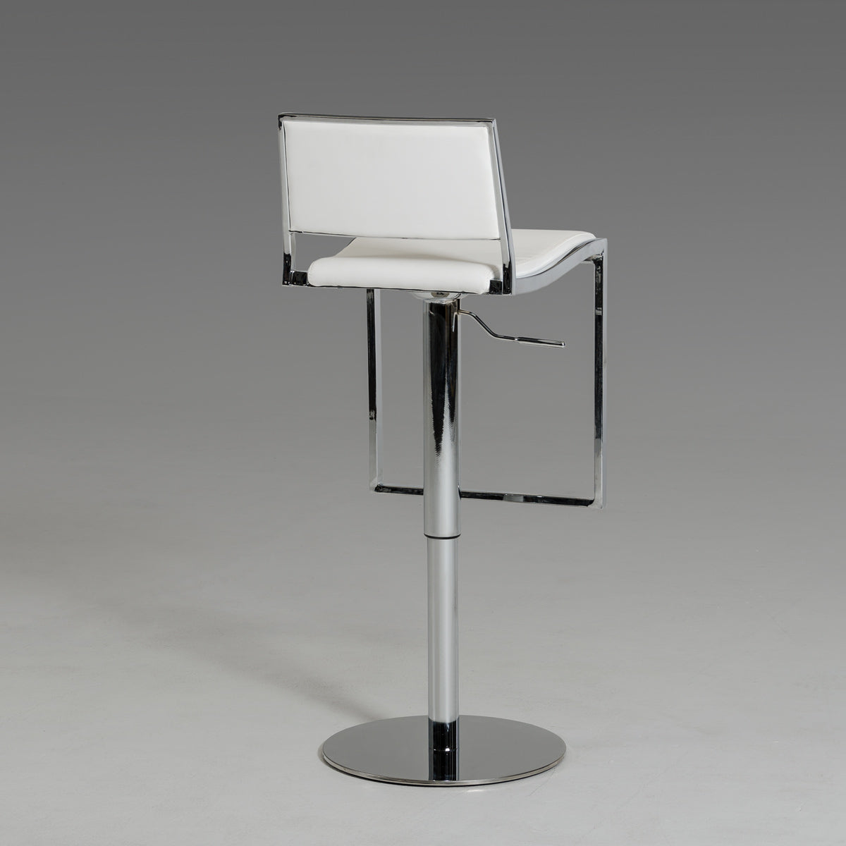 32' White Eco Leather And Steel By Homeroots | Stools | Modishstore - 2