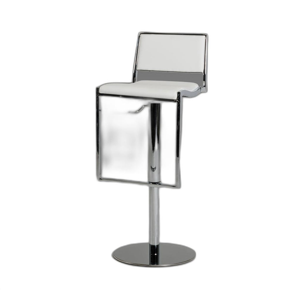 32' White Eco Leather And Steel By Homeroots | Stools | Modishstore - 4