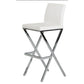 41' White Eco-Leather And Steel Bar Stool (Set Of 2) By Homeroots | Bar Stools | Modishstore - 2