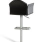 41' Black Eco Leather And Steel Bar Stool By Homeroots | Bar Stools | Modishstore - 3