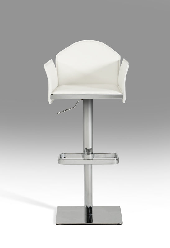 41' Black Eco Leather And Steel Bar Stool By Homeroots | Bar Stools | Modishstore - 5