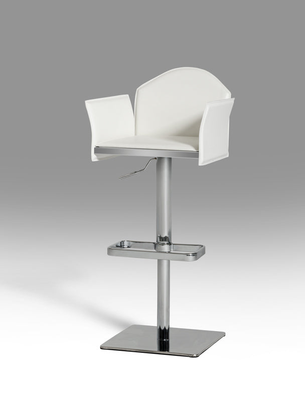 41' Black Eco Leather And Steel Bar Stool By Homeroots | Bar Stools | Modishstore - 6