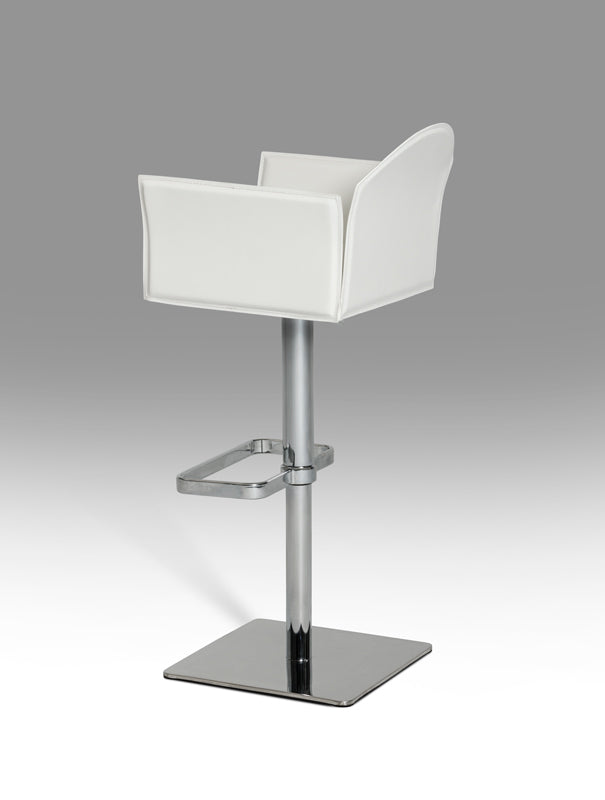 41' Black Eco Leather And Steel Bar Stool By Homeroots | Bar Stools | Modishstore - 7