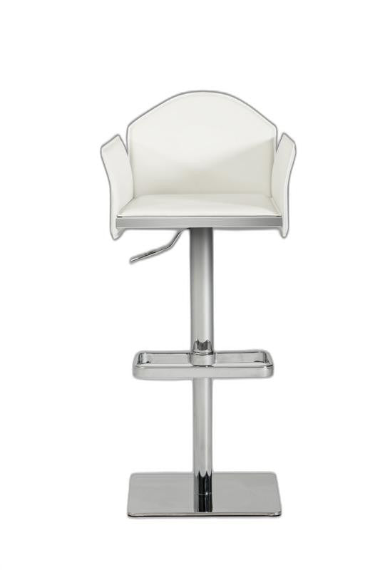 41' Black Eco Leather And Steel Bar Stool By Homeroots | Bar Stools | Modishstore - 9