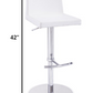 42' White Leatherette And Steel Bar Stool By Homeroots | Bar Stools | Modishstore - 2