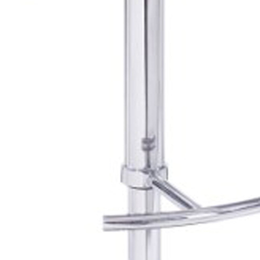 42' White Leatherette And Steel Bar Stool By Homeroots | Bar Stools | Modishstore - 5