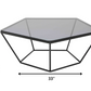 12' Metal and Glass Coffee Table By Homeroots | Coffee Tables | Modishstore - 2