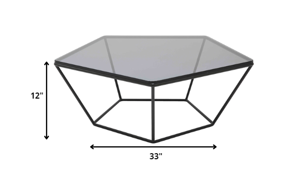 12' Metal and Glass Coffee Table By Homeroots | Coffee Tables | Modishstore - 2