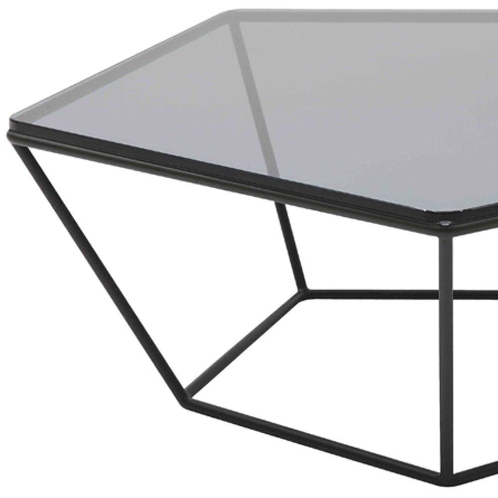 12' Metal and Glass Coffee Table By Homeroots | Coffee Tables | Modishstore - 4