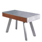 30 Walnut Veneer Metal and Concrete Desk By Homeroots | Desks | Modishstore - 2