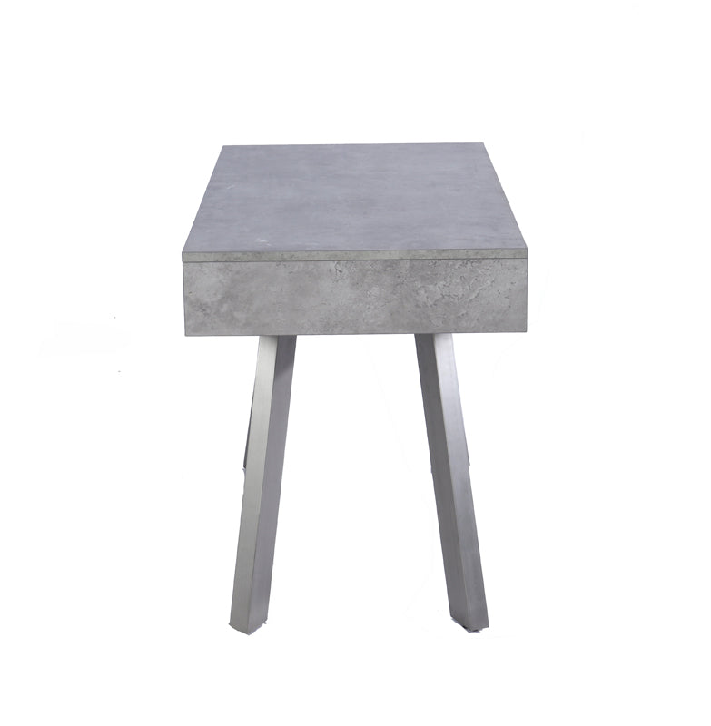 30 Walnut Veneer Metal and Concrete Desk By Homeroots | Desks | Modishstore - 3