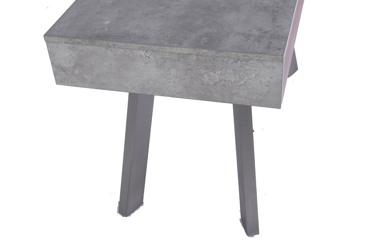 30 Walnut Veneer Metal and Concrete Desk By Homeroots | Desks | Modishstore - 4