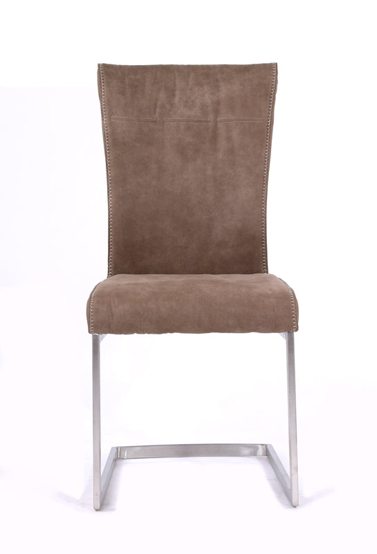 Set Of 2 Brown Fabric And Steel Dining Chair By Homeroots | Dining Chairs | Modishstore - 2