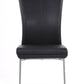 Two 38' Black Leatherette And Steel Dining Chairs By Homeroots | Dining Chairs | Modishstore