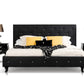 48' Black Leatherette And Mdf Queen Bed With Crystals By Homeroots | Beds | Modishstore - 5