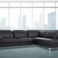 48' Black Eco Leather Wood Steel and Foam Sectional Sofa By Homeroots | Sectional | Modishstore