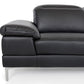 48' Black Eco Leather Wood Steel and Foam Sectional Sofa By Homeroots | Sectional | Modishstore - 2