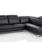 48' Black Eco Leather Wood Steel and Foam Sectional Sofa By Homeroots | Sectional | Modishstore - 4