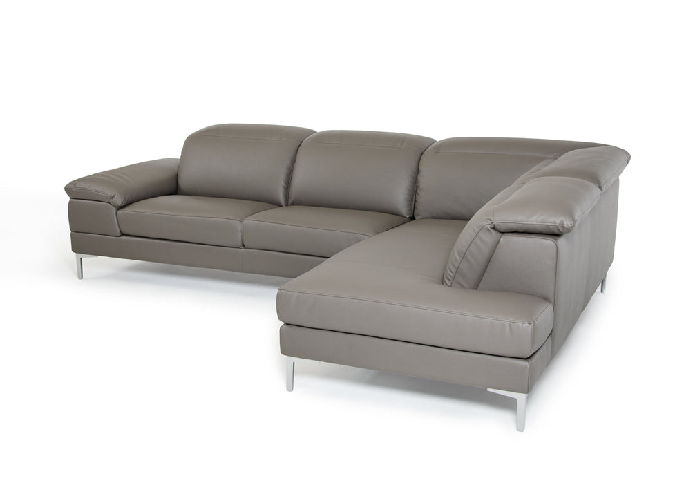 48' Grey Eco Leather Wood Steel and Foam Sectional Sofa By Homeroots | Sofa Set | Modishstore - 2