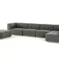 Gray Modular 5 Piece Sectional with Ottoman By Homeroots | Sofa Set | Modishstore