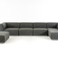 Gray Modular 5 Piece Sectional with Ottoman By Homeroots | Sofa Set | Modishstore - 2