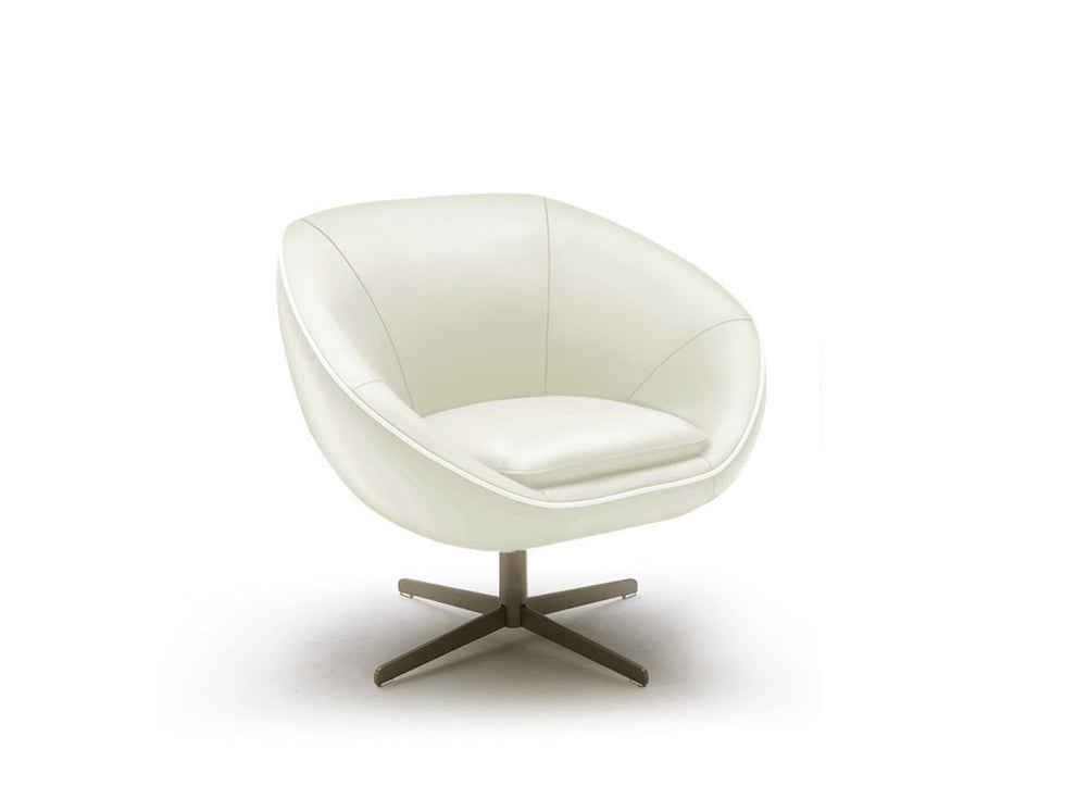 29" White Bonded Leather Foam and Steel Accent Chair By Homeroots | Accent Chairs | Modishstore - 3