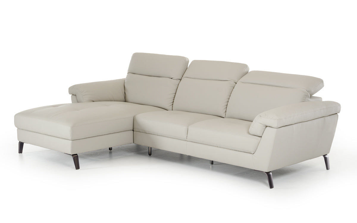 37' Light Grey Eco Leather Foam Steel and Wood Sectional Sofa By Homeroots | Sectional | Modishstore - 4