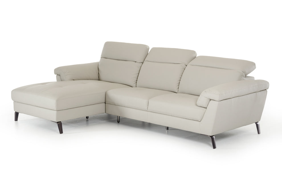 37' Light Grey Eco Leather Foam Steel and Wood Sectional Sofa By Homeroots | Sectional | Modishstore - 4