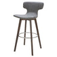 41' Dark Grey Eco Leather Steel And Wood Bar Stool By Homeroots | Bar Stools | Modishstore