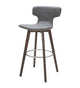 41' Dark Grey Eco Leather Steel And Wood Bar Stool By Homeroots | Bar Stools | Modishstore