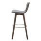 41' Dark Grey Eco Leather Steel And Wood Bar Stool By Homeroots | Bar Stools | Modishstore - 3