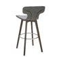 41' Dark Grey Eco Leather Steel And Wood Bar Stool By Homeroots | Bar Stools | Modishstore - 4