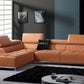 36' Orange Leather Foam Metal and Wood Sectional Sofa By Homeroots | Sectional | Modishstore