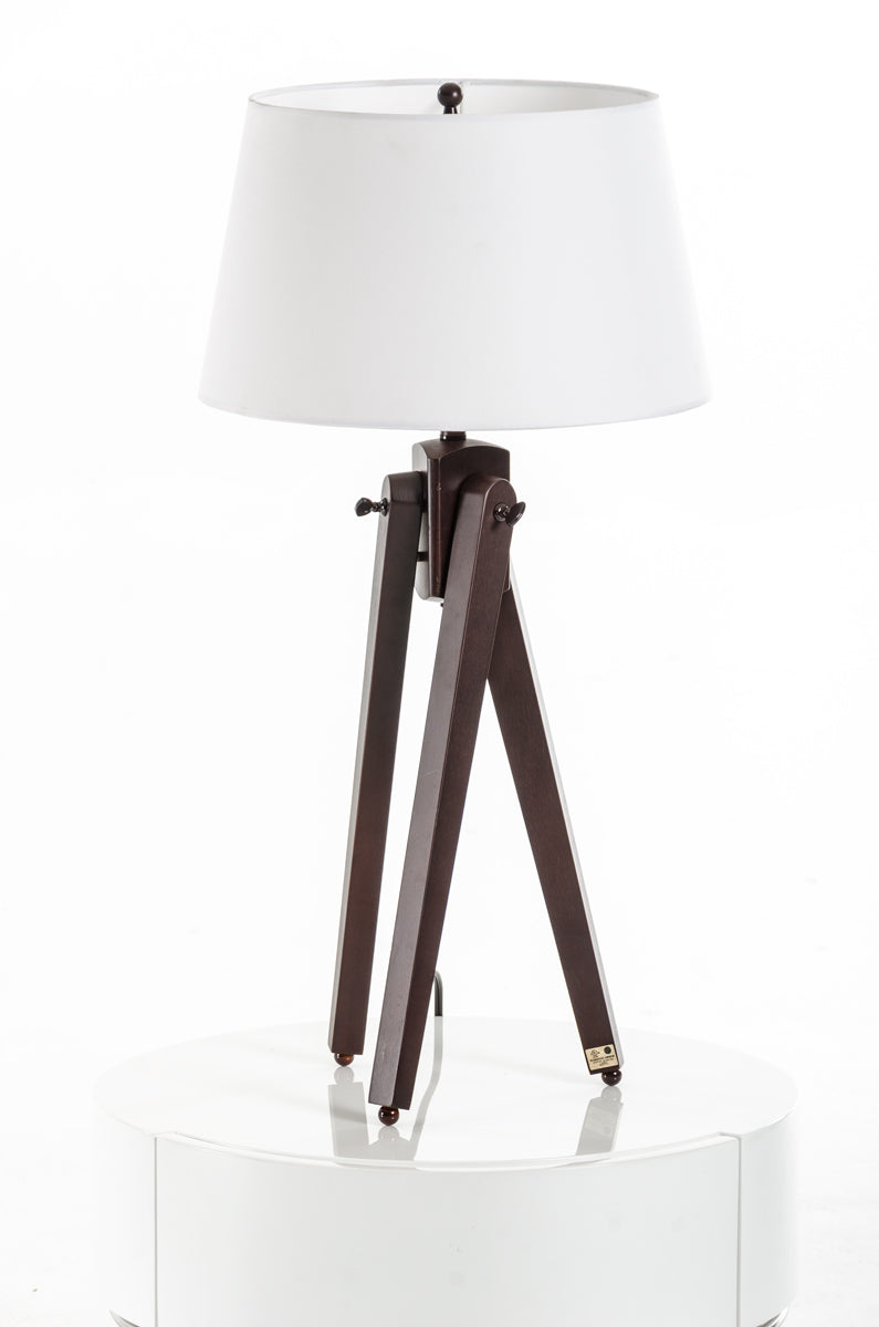 28" White Fabric and Wood Table Lamp By Homeroots | Table Lamps | Modishstore