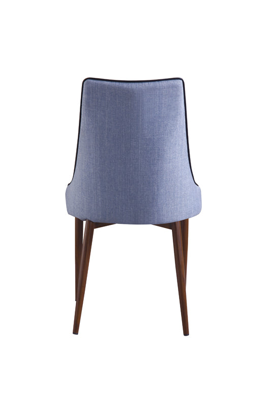 35' Blue Fabric And Metal Dining Chair By Homeroots | Dining Chairs | Modishstore - 4