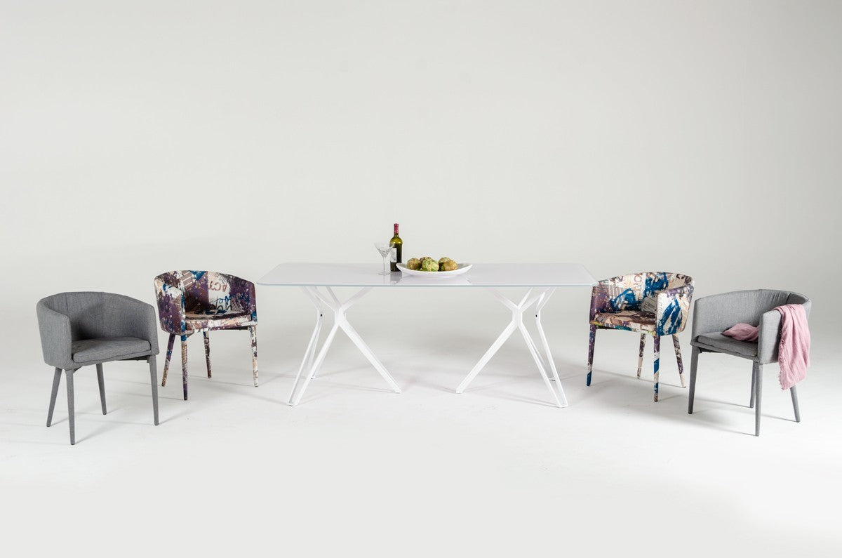 Modern Pattern Fabric Wrapped Dining Or Accent Chair By Homeroots | Dining Chairs | Modishstore - 6