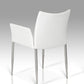 33' White Leatherette And Steel Dining Chair By Homeroots | Dining Chairs | Modishstore - 3