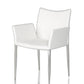 33' White Leatherette And Steel Dining Chair By Homeroots | Dining Chairs | Modishstore - 4