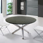 30" Glass And Steel Round Dining Table By Homeroots | Dining Tables | Modishstore