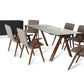 30' Walnut Wood Veneer Mdf And Glass Dining Set By Homeroots | Dining Sets | Modishstore