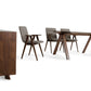 30' Walnut Wood Veneer Mdf And Glass Dining Set By Homeroots | Dining Sets | Modishstore - 3
