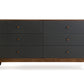 30 Grey and Walnut Veneer MDF and Wood Dresser with 6 Drawers By Homeroots | Dressers | Modishstore - 2