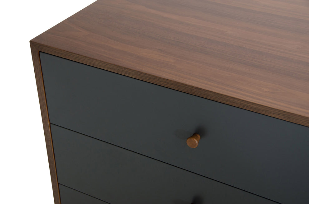 30 Grey and Walnut Veneer MDF and Wood Dresser with 6 Drawers By Homeroots | Dressers | Modishstore - 4