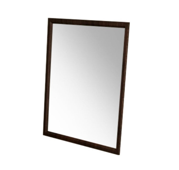 35" Walnut MDF Veneer and Glass Mirror By Homeroots | Mirrors | Modishstore - 2
