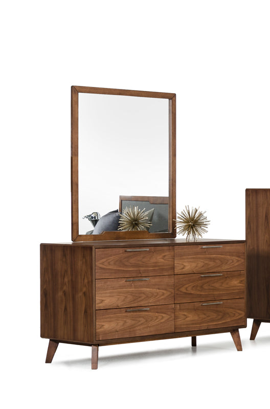 30 Walnut Veneer MDF and Wood Dresser By Homeroots | Dressers | Modishstore - 3