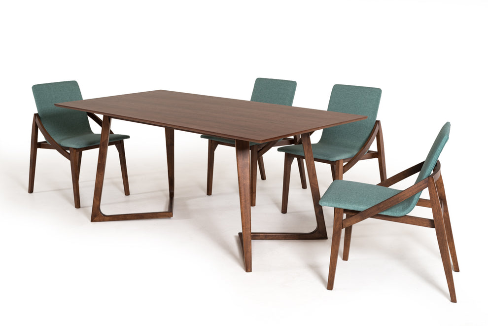 31' Walnut Wood And Veneer Dining Table By Homeroots | Dining Tables | Modishstore - 2
