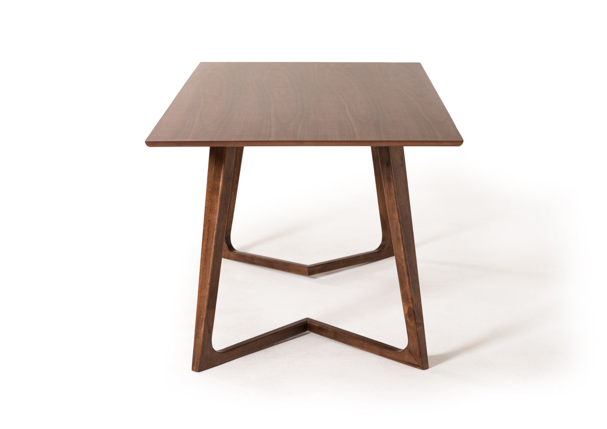 31' Walnut Wood And Veneer Dining Table By Homeroots | Dining Tables | Modishstore - 4
