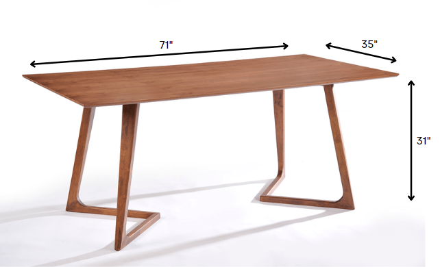 31' Walnut Wood And Veneer Dining Table By Homeroots | Dining Tables | Modishstore - 6