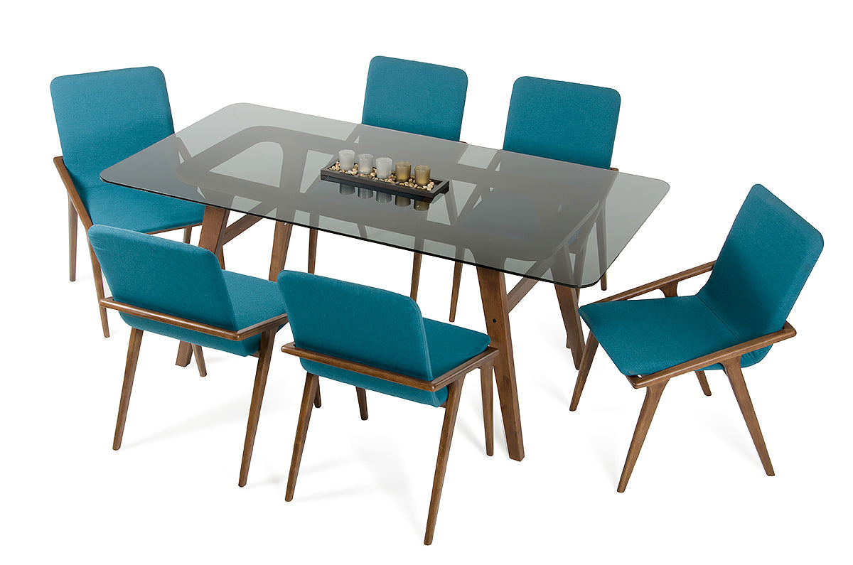 Sleek Smoke Tempered Glass Dining Table By Homeroots | Dining Tables | Modishstore