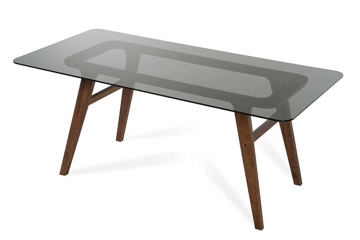 Sleek Smoke Tempered Glass Dining Table By Homeroots | Dining Tables | Modishstore - 2